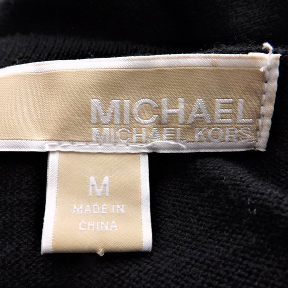 MICHAEL Michael Kors Brown Cotton w Angora Side Zippers V-Neck Sweater Top M - Picture 13 of 15